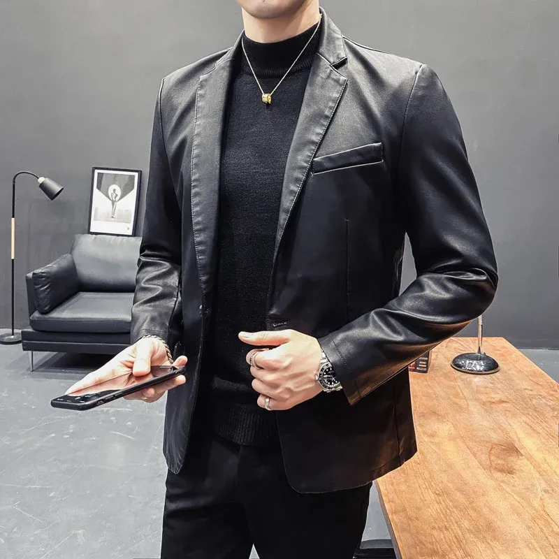 Herren elegante Kunstlederjacke 1763006443 – Valtoré
