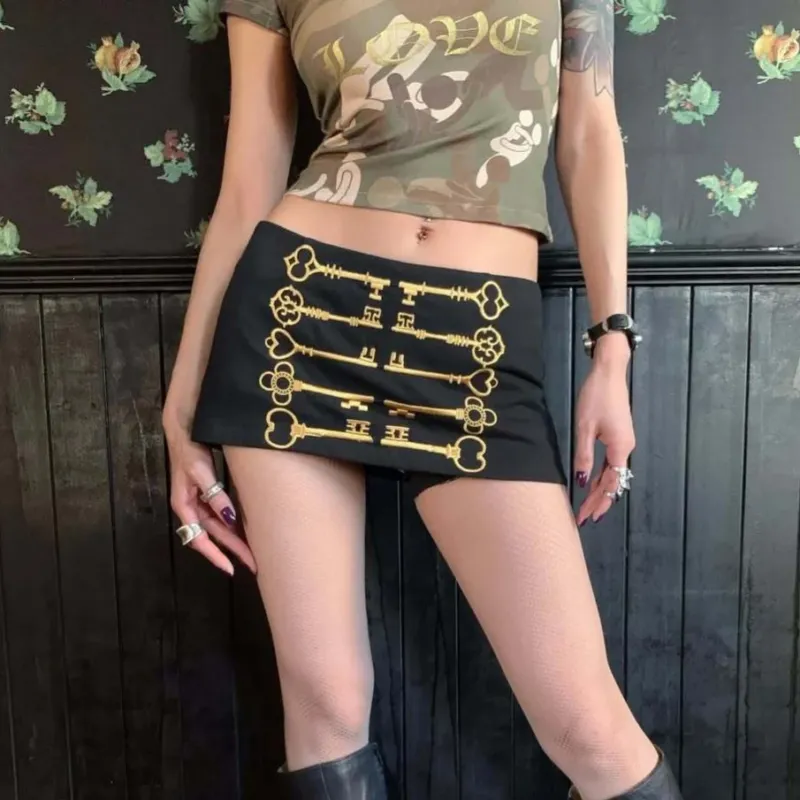 Damen Minirock mit einzigartigem Schlüssel-Design – Rosévia