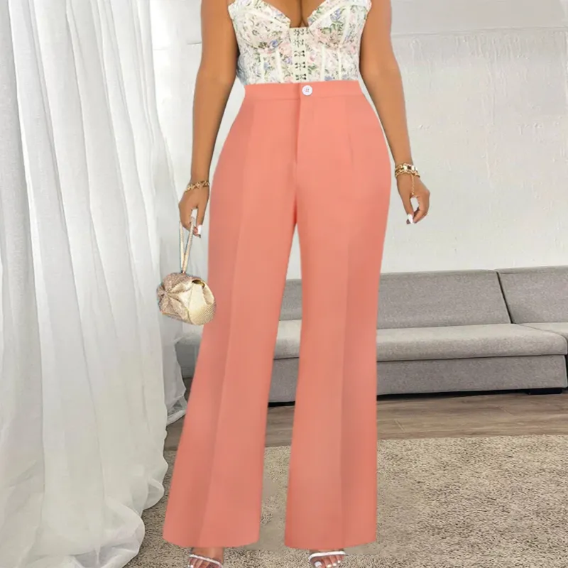 Damen Elegante Weit ausgestellte Hose mit Hohem Bund – Avélisse