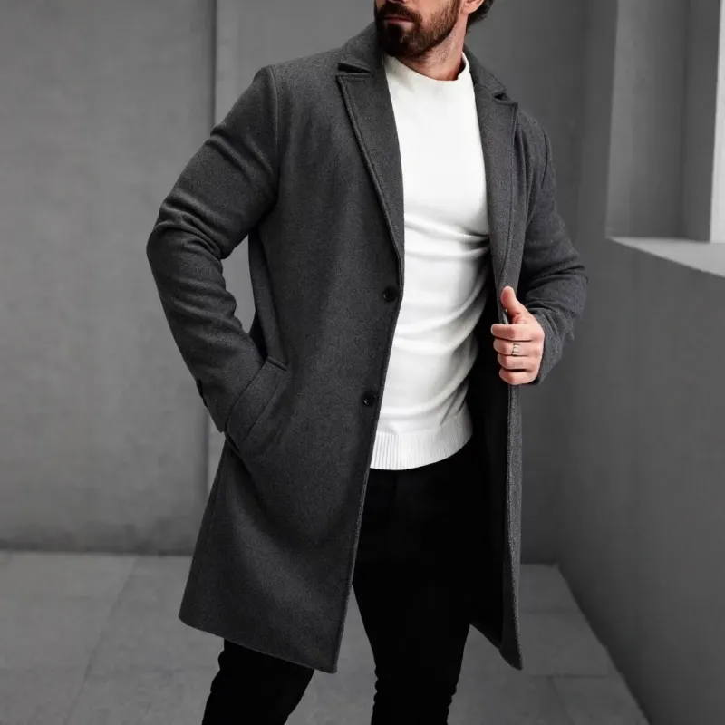 Herren eleganter Wollmantel mit schmaler Silhouette – Montevé