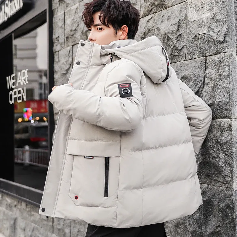 Herren gesteppte Kapuzenjacke mit Utility-Taschen und winddichter Isolierung Echoarchiv