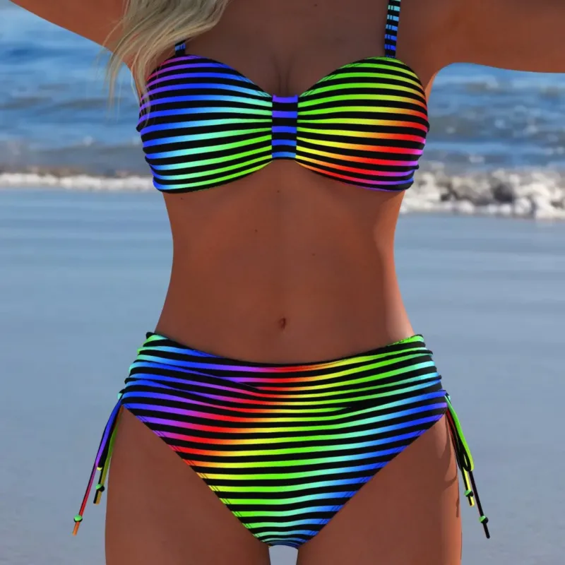 Damen Bikini-Set mit vielseitigem Rippendesign und komfortabler Höckerform – Maréssa