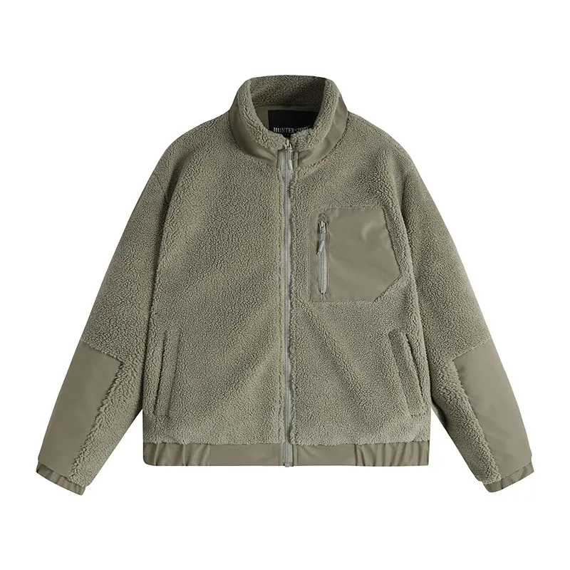 Herren Thermo-Sherpa-Fleecejacke mit Reißverschluss, Brusttasche und verstärkten Ellenbogen Echoarchiv