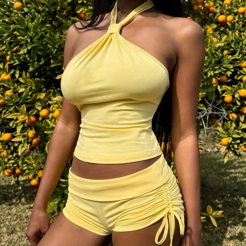 Damen Sportliches Bikiniset mit verstellbarem Trägerdesign und buntem Gummizug – Maréssa