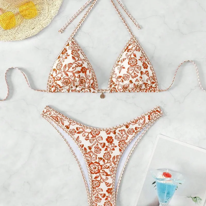 Damen Triangel-Bikini mit floraler Spitze – Maréssa