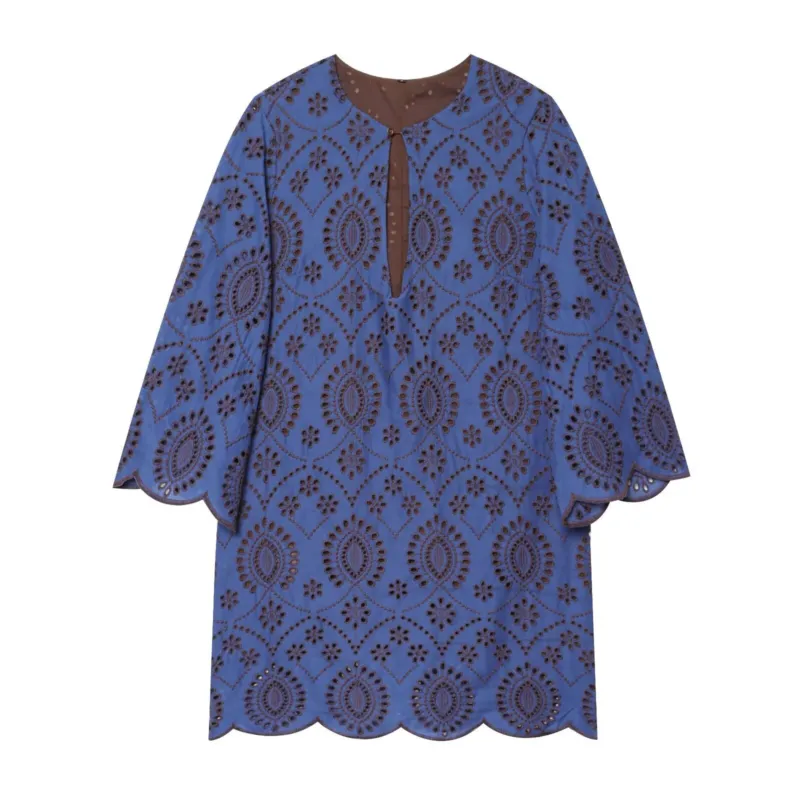 Damen Bestickte Broderie-Anglaise Tunika mit Ajour-Details Echo Archiv