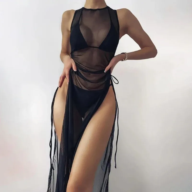 Damen Transparentes Strandkleid – Élara