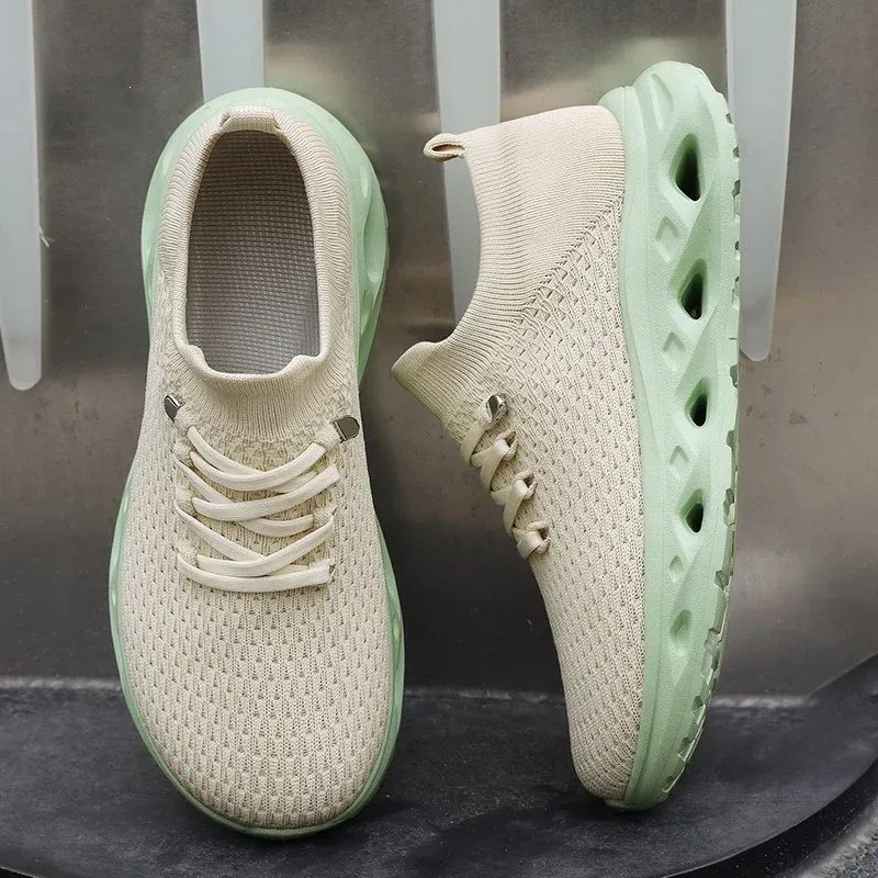 Unisex Atmungsaktive Strick-Sneaker mit sockenähnlichem Schaft und dämpfender Hohlsohle – Norré