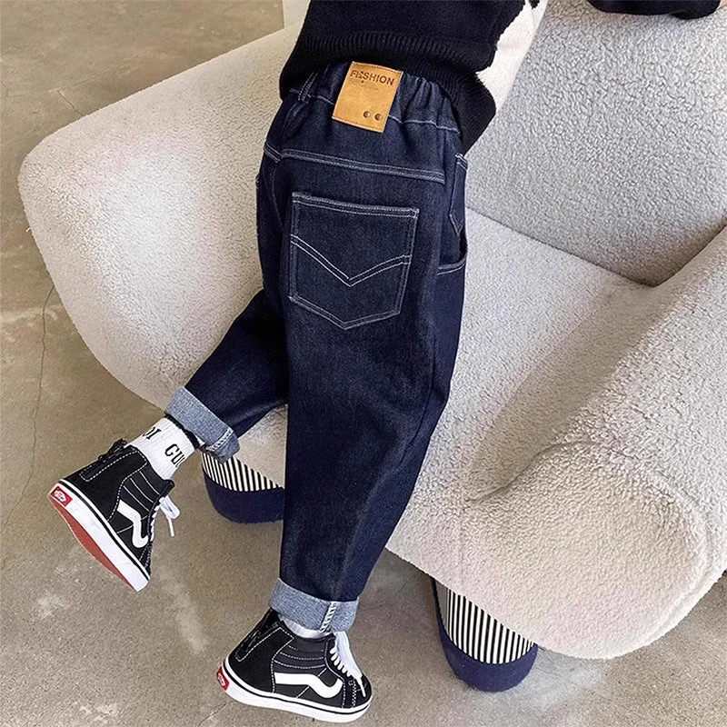 Unisex Bequeme Denim-Hose mit elastischem Bund – Vardeno