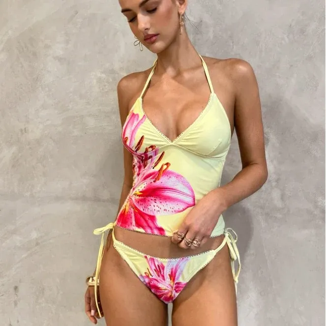 Damen Tankini-Set mit floralem Oberteil und verstellbaren Trägern – Maréssa