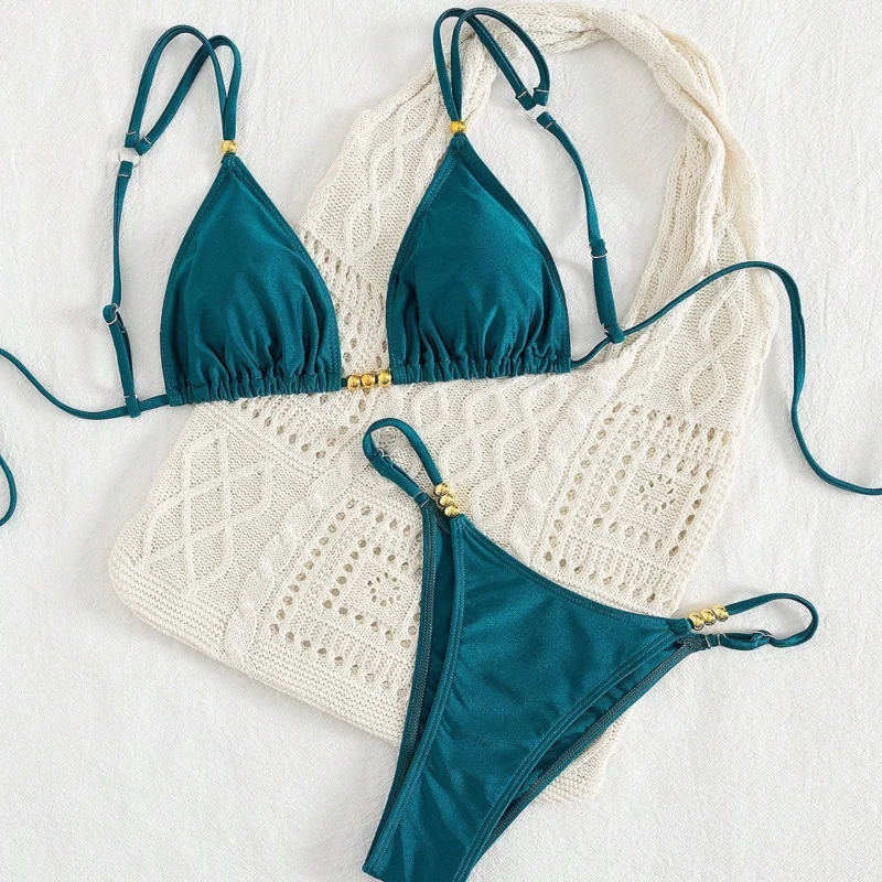 Damen Triangel-Bikini-Set mit raffinierten Schmuckakzenten – Maréssa