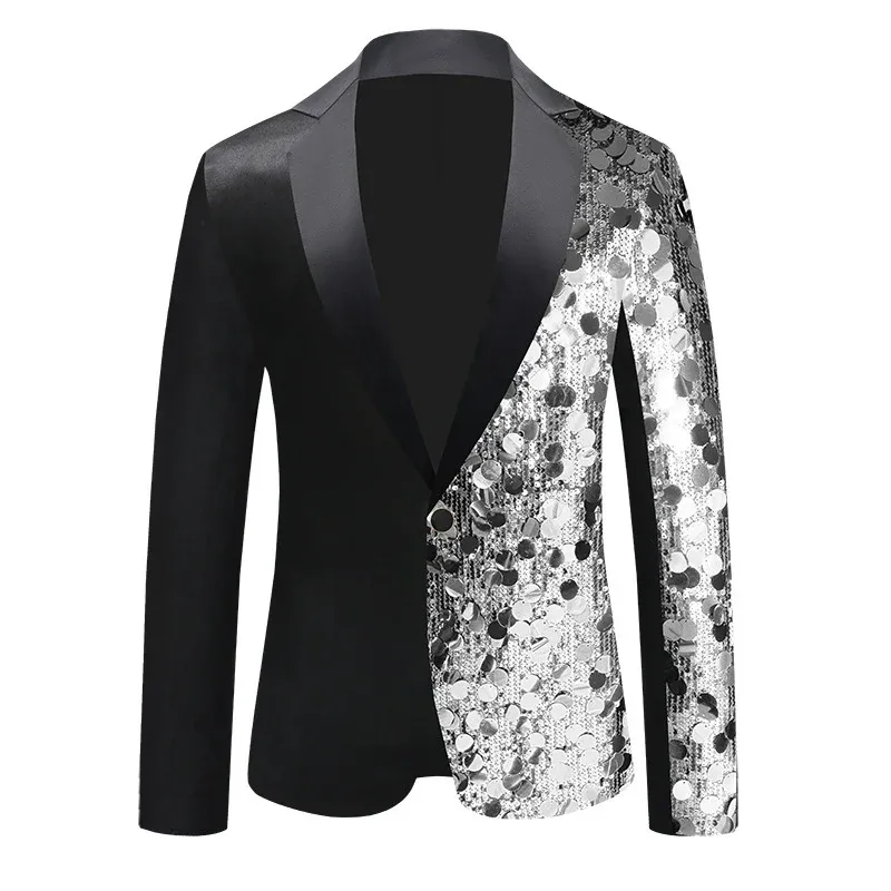 Herren extravagantes Pailletten-Sakko mit modernem Schnitt – Tianoro