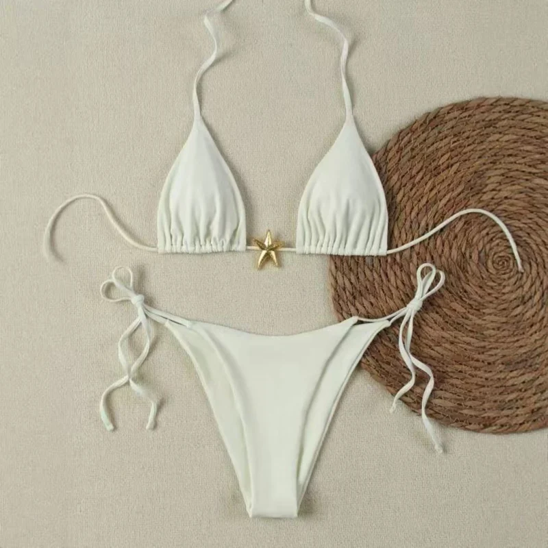 Damen Bikini-Set mit verstellbarem Triangel-Oberteil und hoher Taillenhose – Maréssa