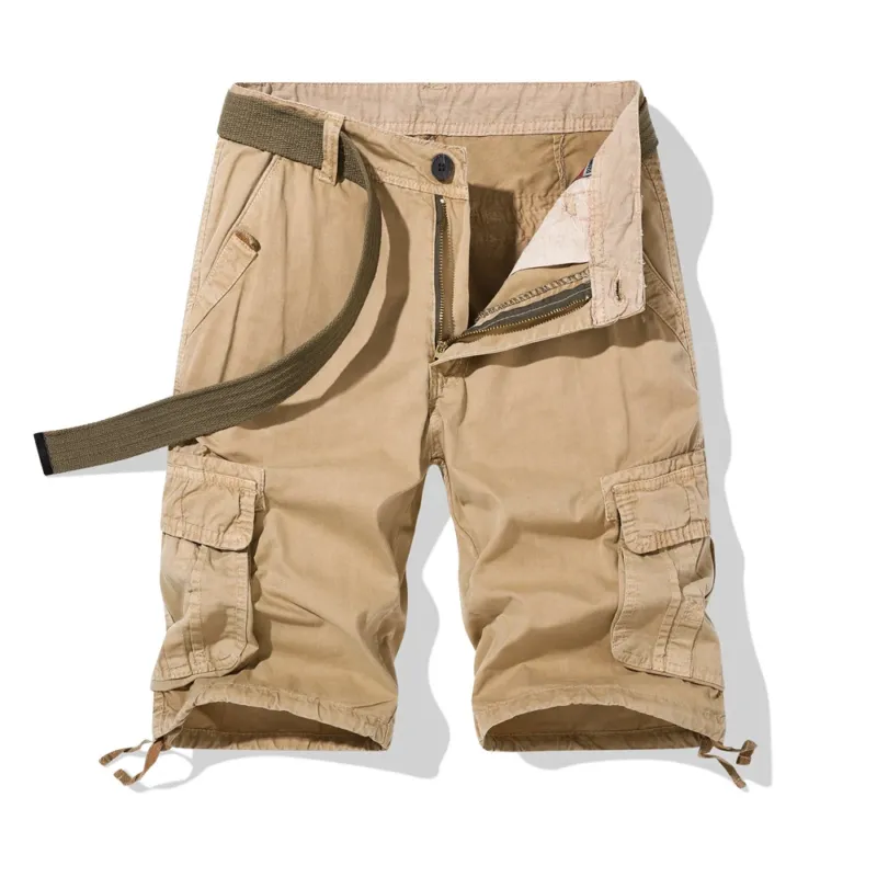 Herren vielseitige Cargo-Shorts mit praktischen Seitentaschen und verstellbarem Gürtel – Bravaro