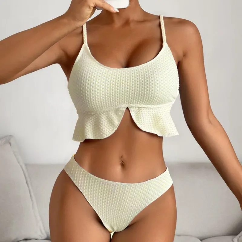 Damen Bikini-Set mit Rüschendesign und verstellbaren Trägern – Maréssa