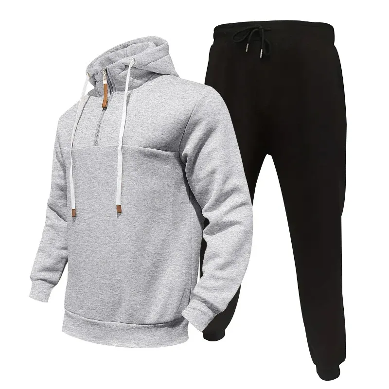 Herren lässiges Kapuzenpullover- und Cargo-Hosen-Set – Cavarno