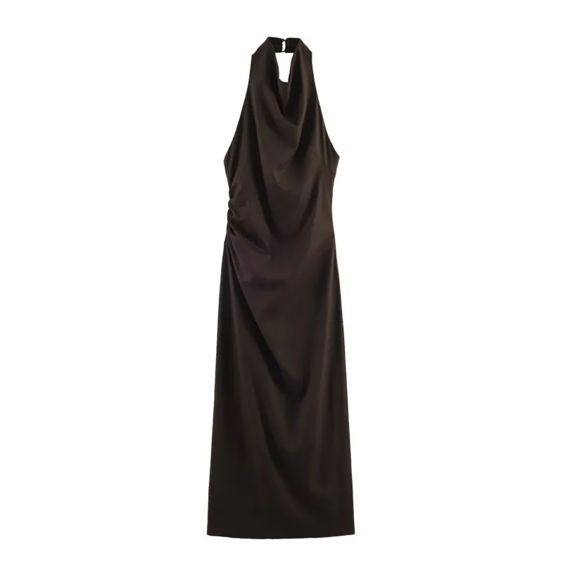 Damen Maxikleid mit elegantem Drapierungsdesign – Valéora