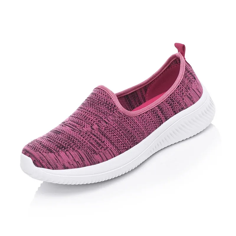 Damen leichte Slipper-Walkingschuhe mit atmungsaktivem gestricktem Obermaterial – Lioré