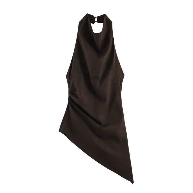 Damen asymmetrisches Kleid mit hochwertigem Material – Lunéa