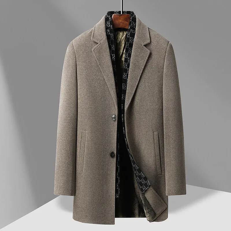 Herren Eleganter Wollmix-Übermantel mit herausnehmbarer gesteppter Innenjacke Echoarchiv