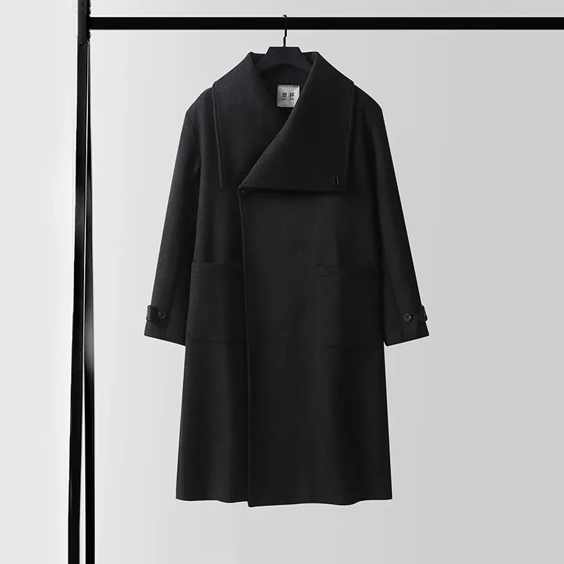 Damen Oversized Wollmix-Mantel mit weitem Schalkragen und aufgesetzten Taschen Echoarchiv
