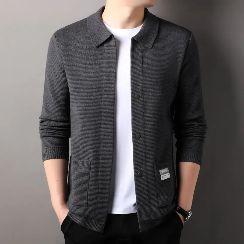 Herren elegante Strickjacke mit praktischen Taschen und modernem Schnitt – Taviero