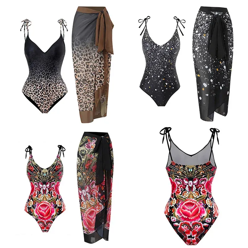 Damen Maxi-Rock mit elegantem Wickeldesign und floralem Muster – Valéora
