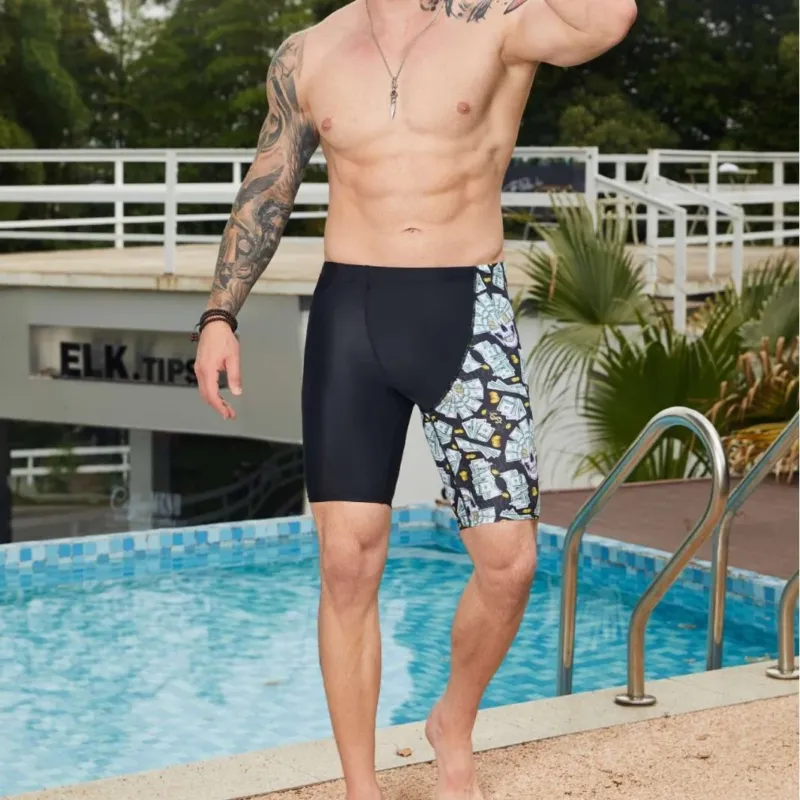 Herren Schwimmshorts mit dynamischem Dollar-Design und bequemem Stretch – Sorevano