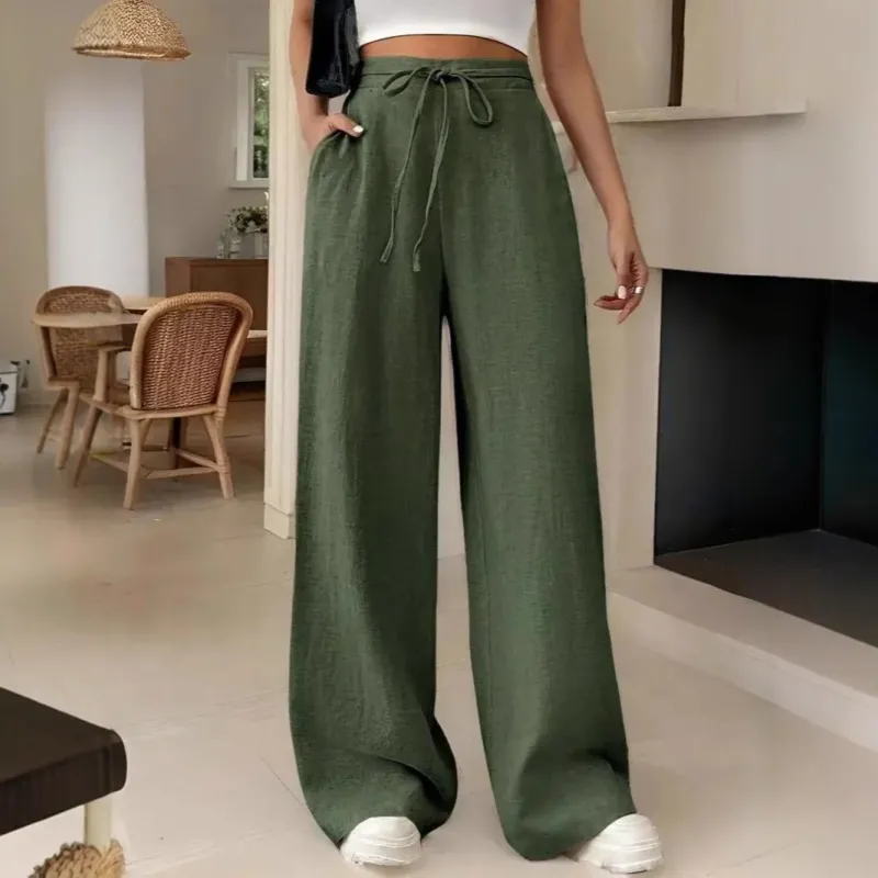 Damen Modische Palazzo-Hose mit elastischem Bund – Avélisse