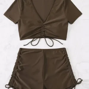 Damen Crop-Top Badeanzug-Set mit verstellbarem Design – Maréssa