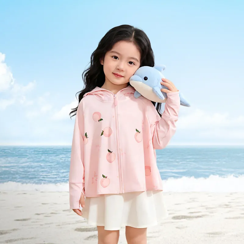 Kinder UV-Schutzjacke mit Kapuze und atmungsaktivem Material