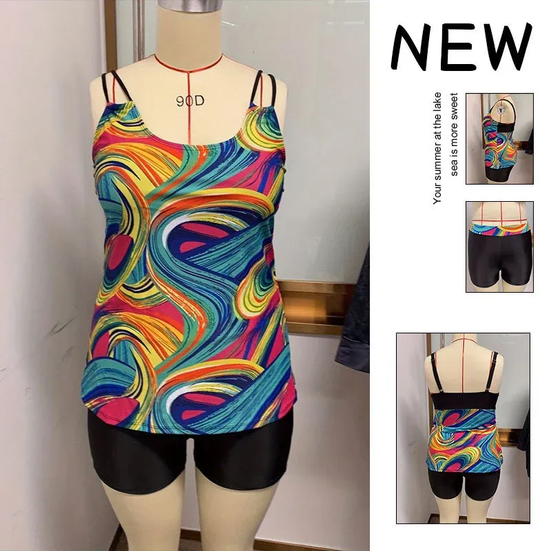 Damen Sportliche Tankini mit buntem Muster – Maréssa