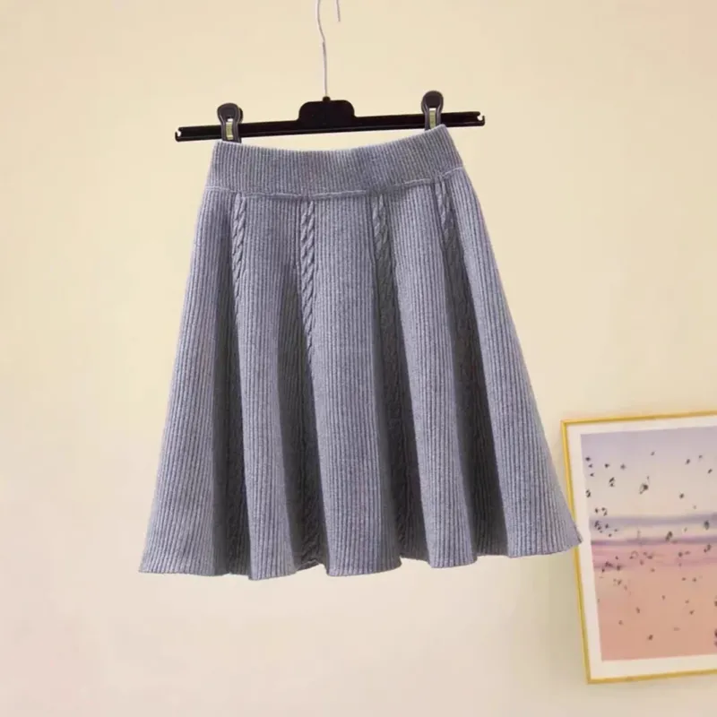 Damen Wadenlanger Strickrock mit Zopfmuster – Rosévia