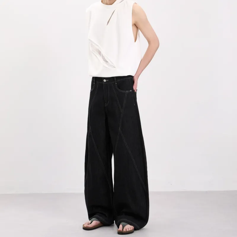Herren Ärmelloses Oversize-Tanktop mit Mesh‑Einsätzen und asymmetrischem Schnitt Echo Archiv