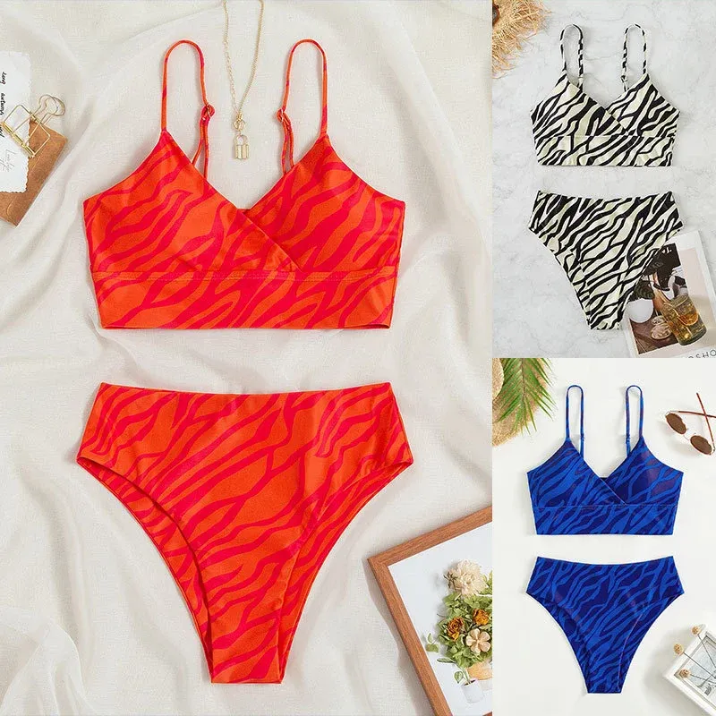 Damen Triangel-Bikini mit asymmetrischem Schnitt und trendigem Tigermuster – Maréssa