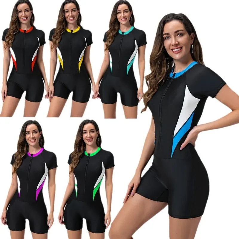 Damen Sportlicher Kurzarm Surfanzug – Élanora