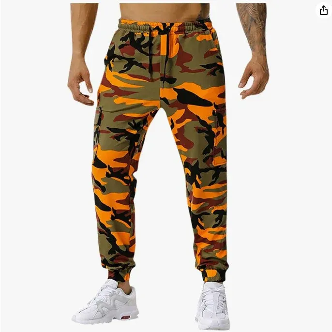 Herren Cargohose mit praktischen Seitentaschen im Camouflage-Design – Bravaro