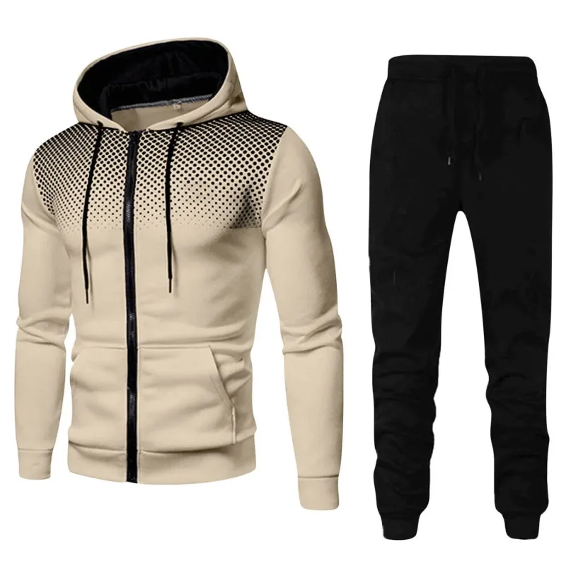 Herren stylisches Kapuzenset mit modischem Design und praktischen Taschen – Cavarno