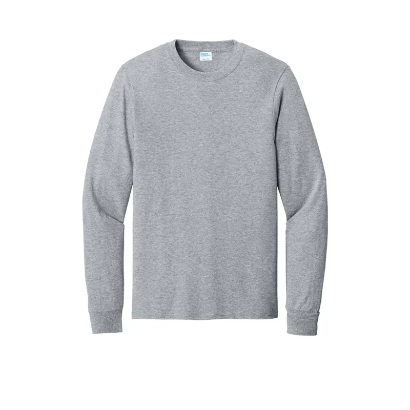 Port & Company Men's Athletic Heather Long Sleeve Core Cotton Tee