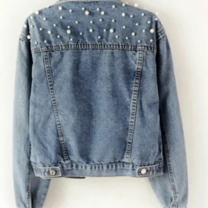 Lässige Jeansjacke mit Perlen – Célinea