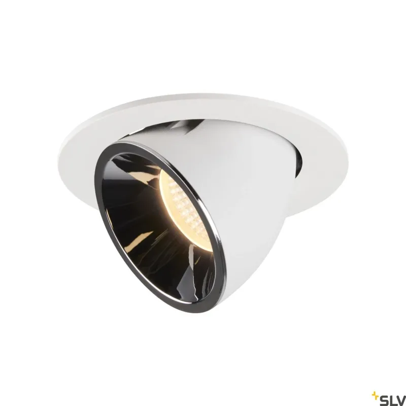 SLV NUMINOS® GIMBLE L, Deckeneinbauleuchte weiß / chrom 3000K 55°