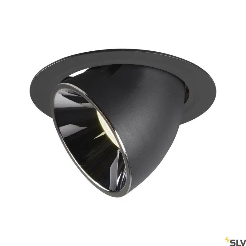 SLV NUMINOS® GIMBLE XL, Deckeneinbauleuchte schwarz / chrom 4000K 55°