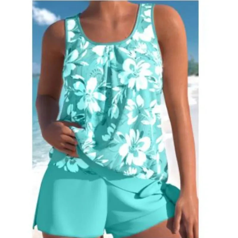 Damen Blumenmuster Zweiteiliges Badeanzug Set Bright – Maréssa