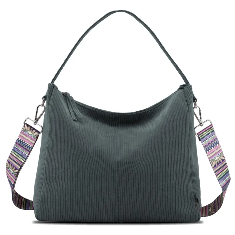 Bag Handbag Shoulder bag Cord shopper bag with zipper and zipper closure