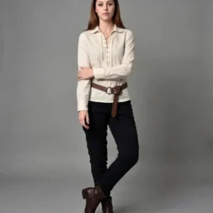 Damen Freizeit Langarmshirt mit Kordelzug Echo Archiv
