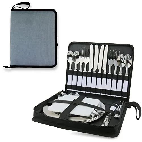 Camping cutlery set for 2 or portable cutlery set for 4