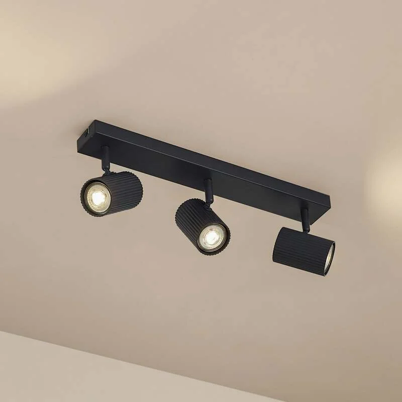 Lindby Kardis Deckenleuchte dunkelgrau 3-flg dimmbar Metall GU10 45cm - 4255830903977