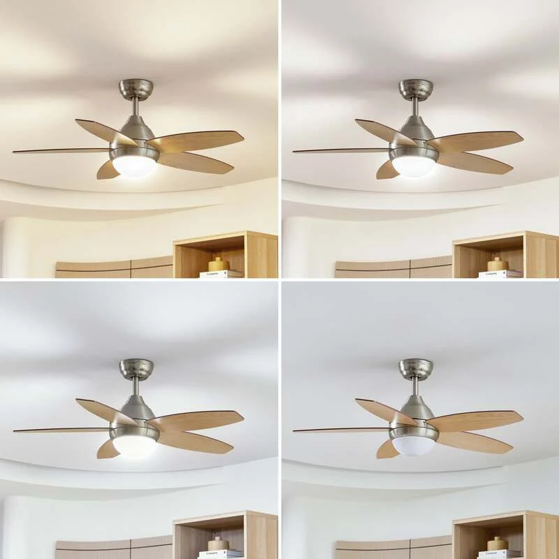 Lindby Deckenventilator Ventilator LED Klasika weiß holz hell leise DC 106 cm - 4251911779950